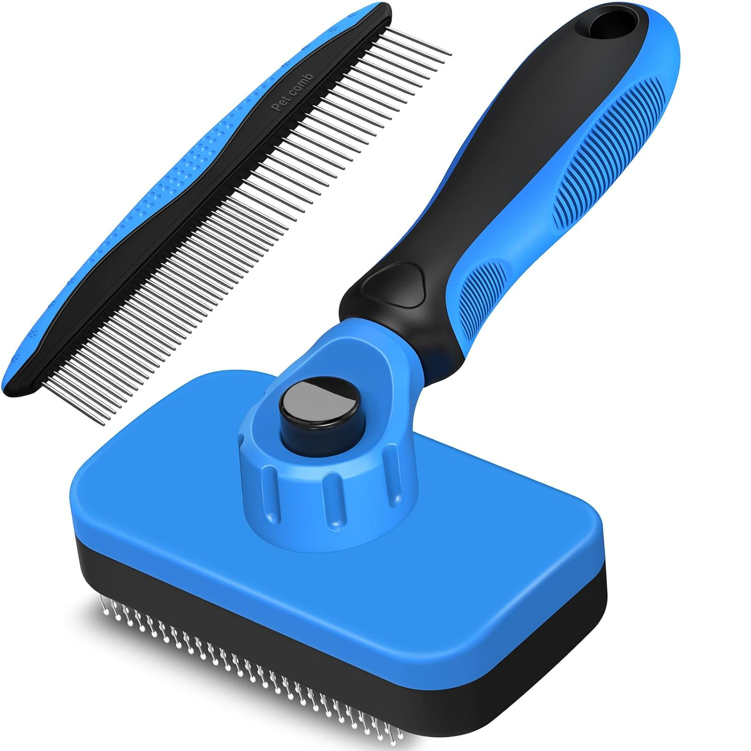Self-Cleaning Slicker Brush & Dog Comb Set